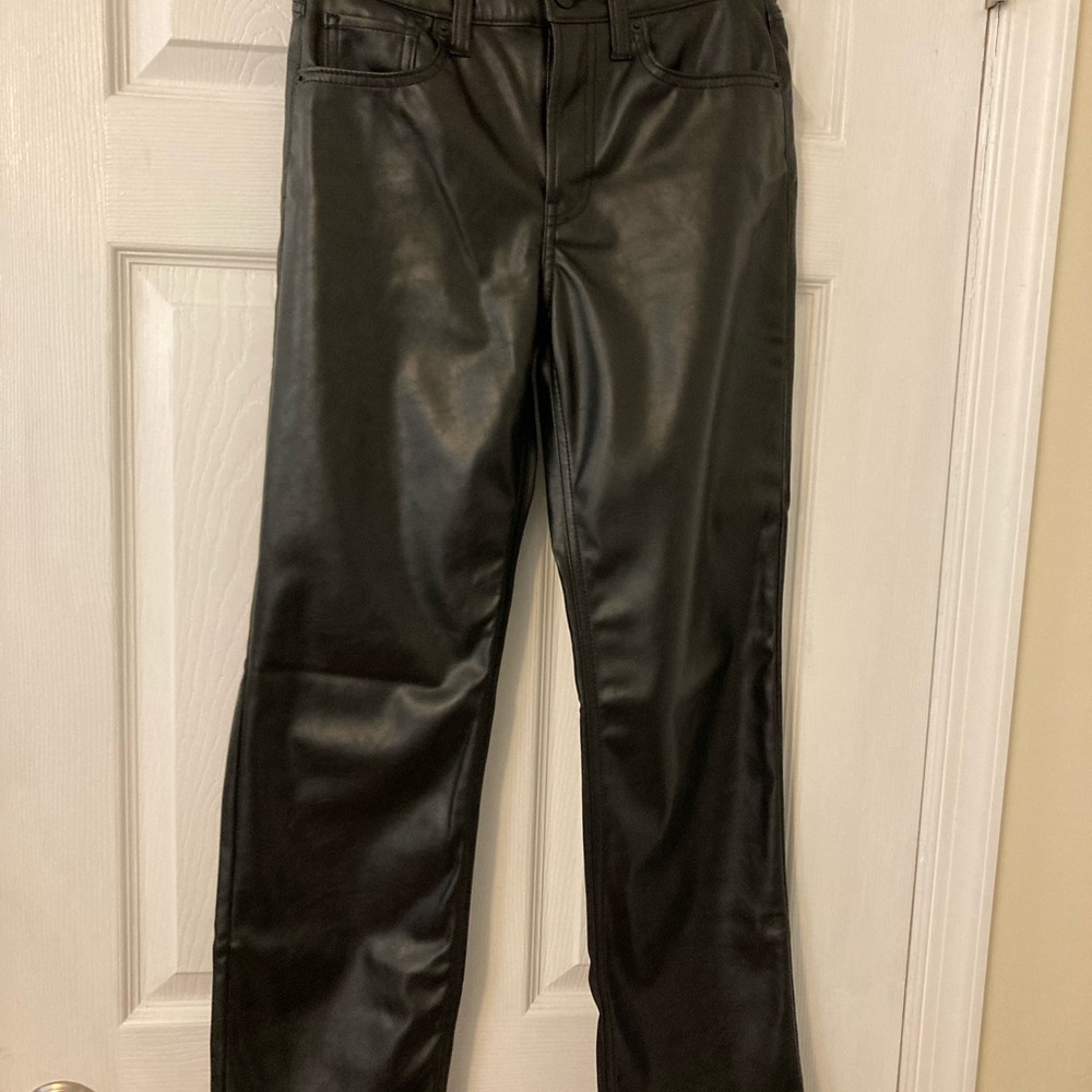 GAP Kids Black High Rise Faux Leather Pants